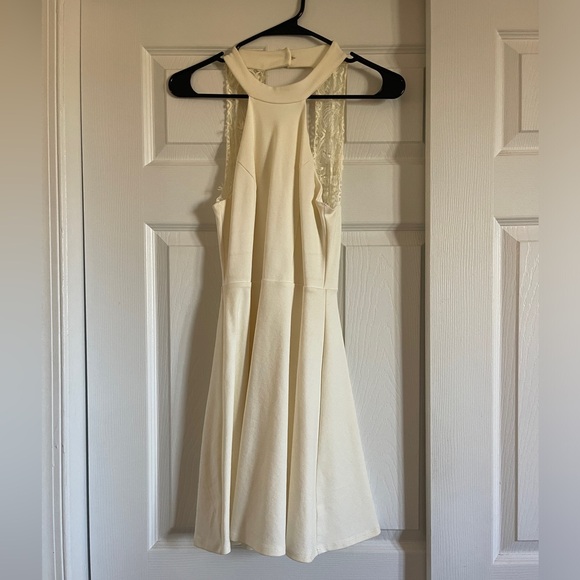 Lulus White Halter Neck Skater Dress - Picture 4 of 9